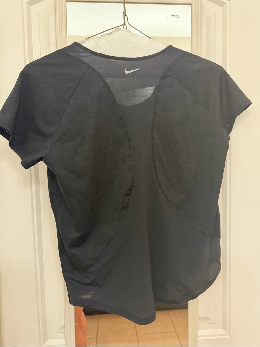 Nike Black Short-Sleeve Top with Royal Blue Mesh Tank - Picture 6 of 7